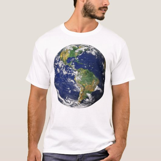 PLANEET AARDE VAN RUIMTE Mannen Witte T-Shirt (Voorkant)