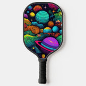 Planeet achtergrond pickleball paddle (Achterkant)