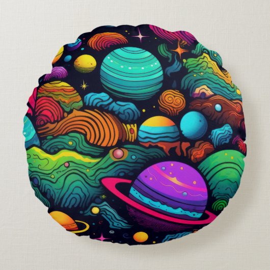 Planeet achtergrond rond kussen (Voorkant)