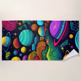 Planeet achtergrond strandlaken