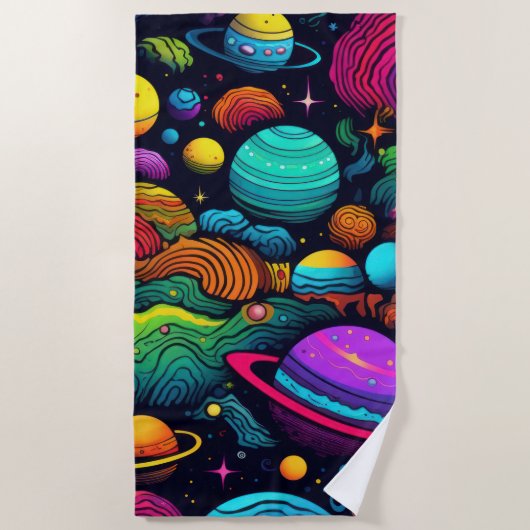 Planeet achtergrond strandlaken (Voorkant)