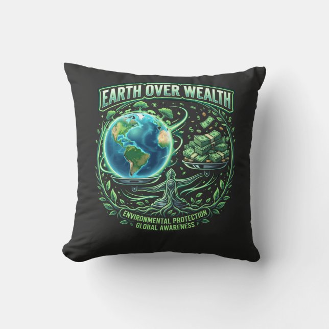 Planeet Boven Winst Kussen (Voorkant)