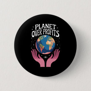 Planeet Boven Winsten Aarde Klimaatverandering Is Ronde Button 5,7 Cm