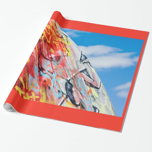 planeet graffiti cadeaupapier (Uitgerold)
