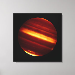 Planeet Jupiter in infrarood licht Canvas Afdruk