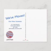 Planeet Jupiter Kleurrijk Grappig Bewegend Nieuw A Aankondigingskaart (Achterkant)