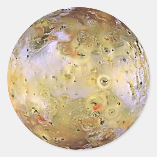 PLANEET JUPITER'S MAAN IO (zonnestelsel) ~ Ronde Sticker (Voorkant)