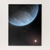 Planeet K2-18b, gastheer ster en bijbehorende plan Legpuzzel (Verticaal)