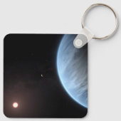 Planeet K2-18b, gastheer ster en bijbehorende plan Sleutelhanger (Achterkant)