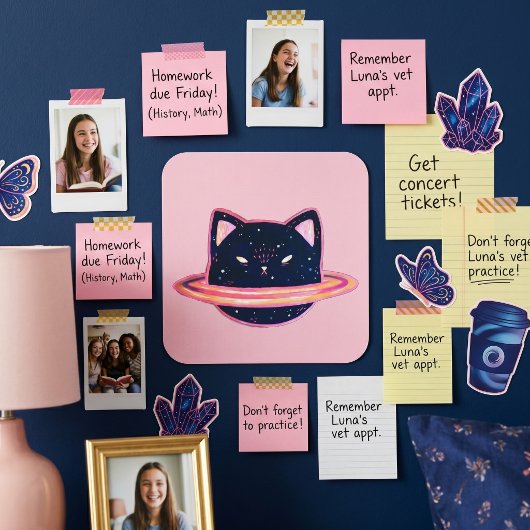 Planeet Kat Driehoek Sticker