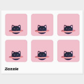 Planeet Kat Vierkante Sticker (Vel)