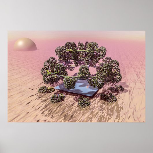 Planeet Mars. Dageraad. Poster (Voorkant)