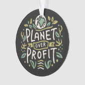 Planeet over winst Moeder Aarde groen esthetiek Ornament (voorkant)