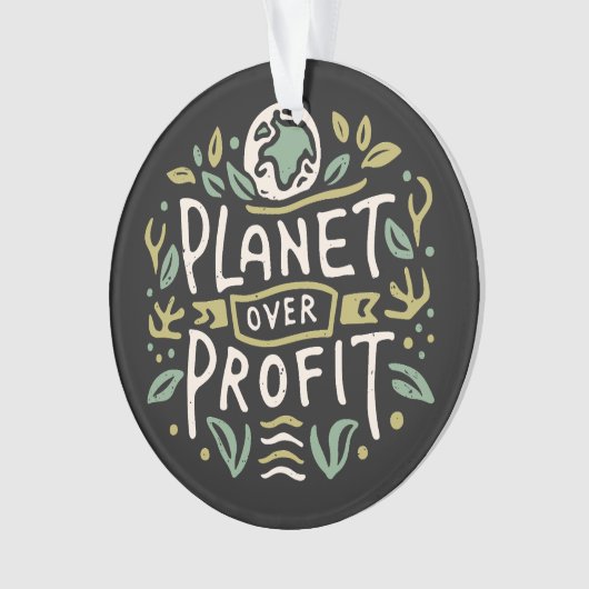 Planeet over winst Moeder Aarde groen esthetiek Ornament (voorkant)