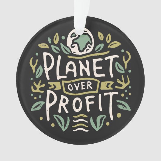 Planeet over winst Moeder Aarde groen esthetiek Ornament (voorkant)