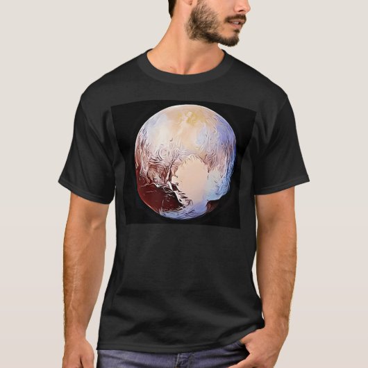 Planeet Pluto nieuw ontwerp T-shirt (Voorkant)