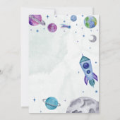 Planeet Thema Jongens Verjaardag  Kaart (Achterkant)