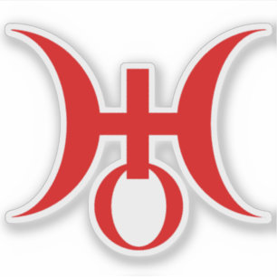 Planeet Uranus Symbool (rood) Sticker