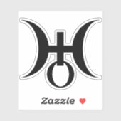 Planeet Uranus Symbool (zwart) Sticker (Vel)