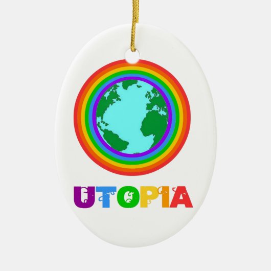 Planeet Utopia Keramisch Ornament (Voorkant)