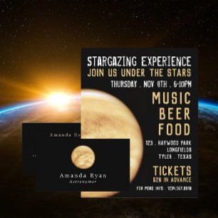 Planeet Venus, Planetarium Evenementenreclame Flyer