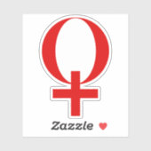 Planeet Venus Symbool (rood) Sticker (Vel)