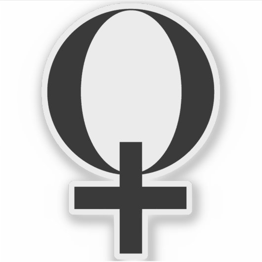 Planeet Venus Symbool (zwart) Sticker (Voorkant)