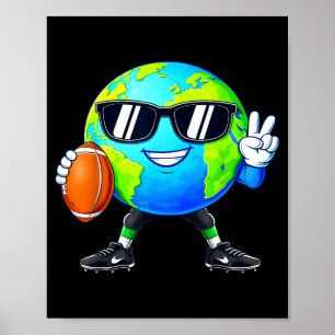 Planeet vredesteken milieu voetbal aarddag poster