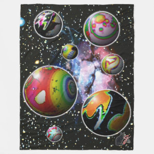 Planeetjes Fleece Deken