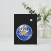 Planer Earth en maan Briefkaart (Staand voorkant)