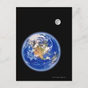 Planer Earth en maan Briefkaart