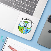 Planerd Grappige Planeet Puns  Sticker (Laptop met iPhone)