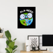 Planerd Grappige Planeet Woorden Grauwe BG Poster (Thuiskantoor)