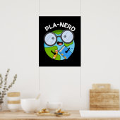 Planerd Grappige Planeet Woorden Grauwe BG Poster (Keuken)