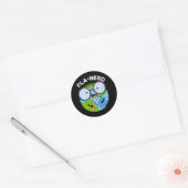 Planerd Grappige Planet Puns Dark BG Ronde Sticker (Envelop)