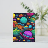 Planet background briefkaart (Staand voorkant)