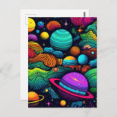 Planet background briefkaart (Voorkant / Achterkant)