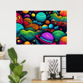 Planet background LARGE Poster (Thuiskantoor)