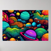 Planet background LARGE Poster (Voorkant)