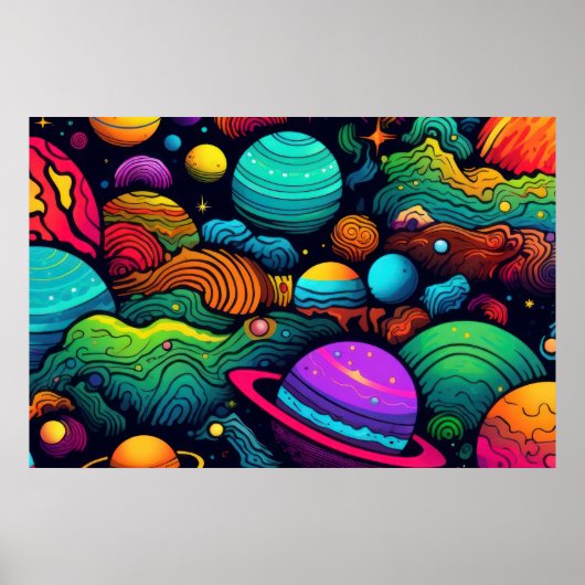 Planet background LARGE Poster (Voorkant)
