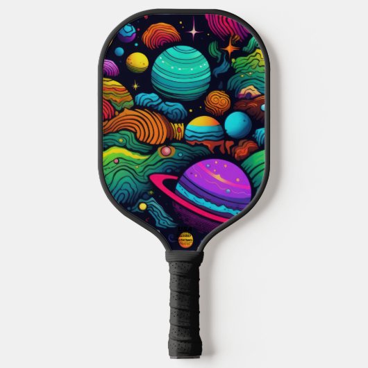 Planet background pickleball paddle (Voorkant)