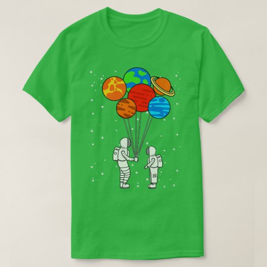 Planet Balloons Astronaut Planets Galaxy Space Out T-shirt (Design voorkant)