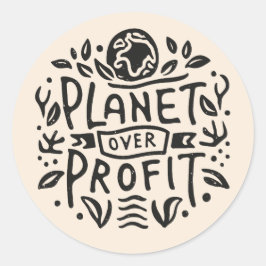 Planet boven winst ronde sticker