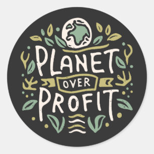 Planet boven winst ronde sticker