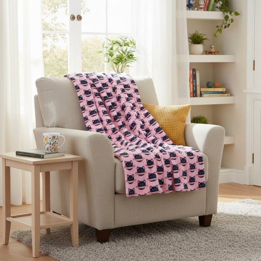 Planet Cat Fleece Deken