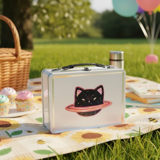 Planet Cat metalen lunchbox
