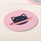 Planet Cat Ronde Kartonnen Onderzetter (Gebogen)