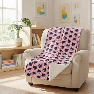 Planet Cat Sherpa Blanket Deken