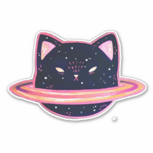 Planet Cat Sticker (Voorkant)