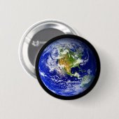 Planet Earth Blue Marmer Ronde Button 5,7 Cm (Voorkant /achterkant)